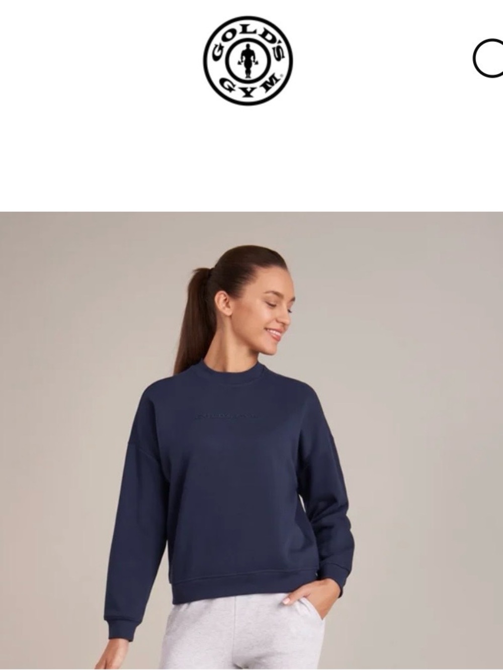 GOLD’S GYM Crew Navy sweatshirt NWT Small